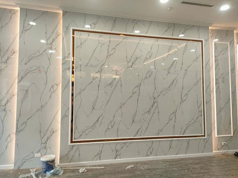 Quy trình thi công vách tấm PVC vân đá phòng ngủ